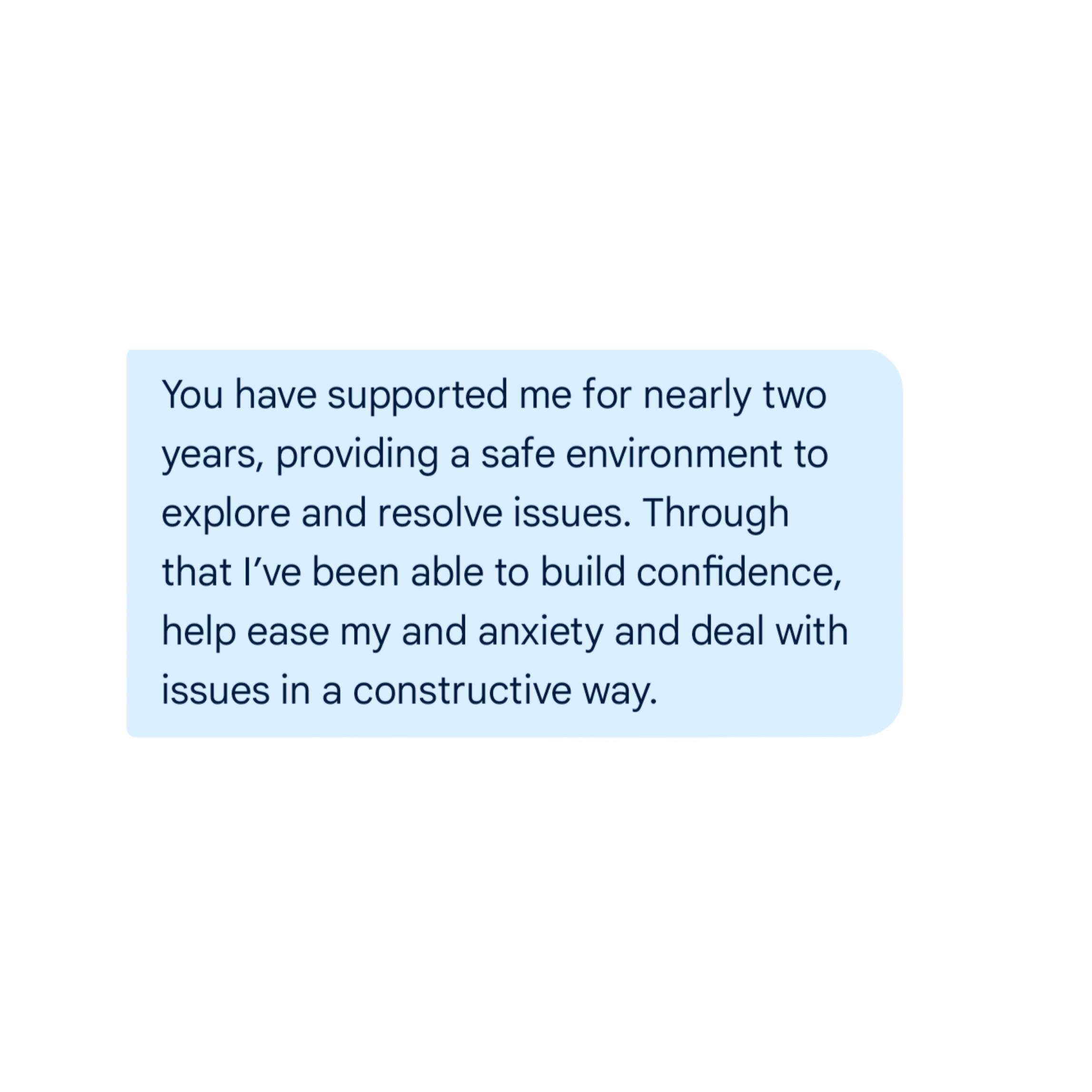 Client testimonial