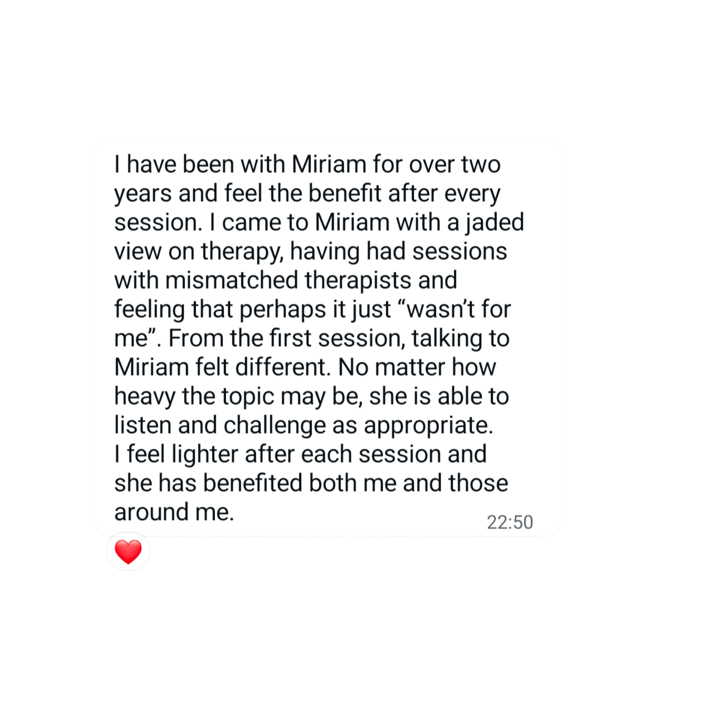 Client testimonial